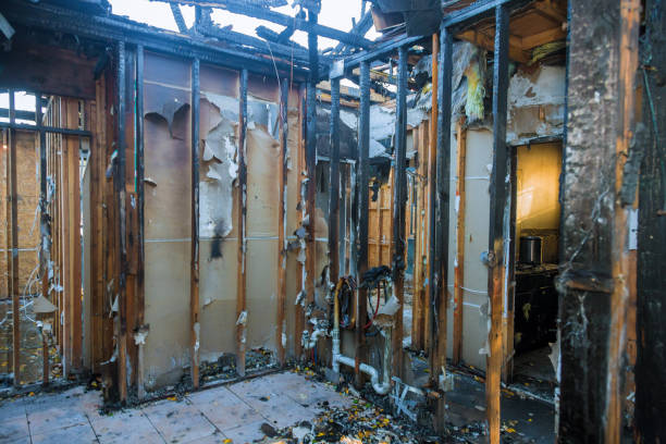 Professional Fire Damage Removal technician working in Lincoln Center, KS